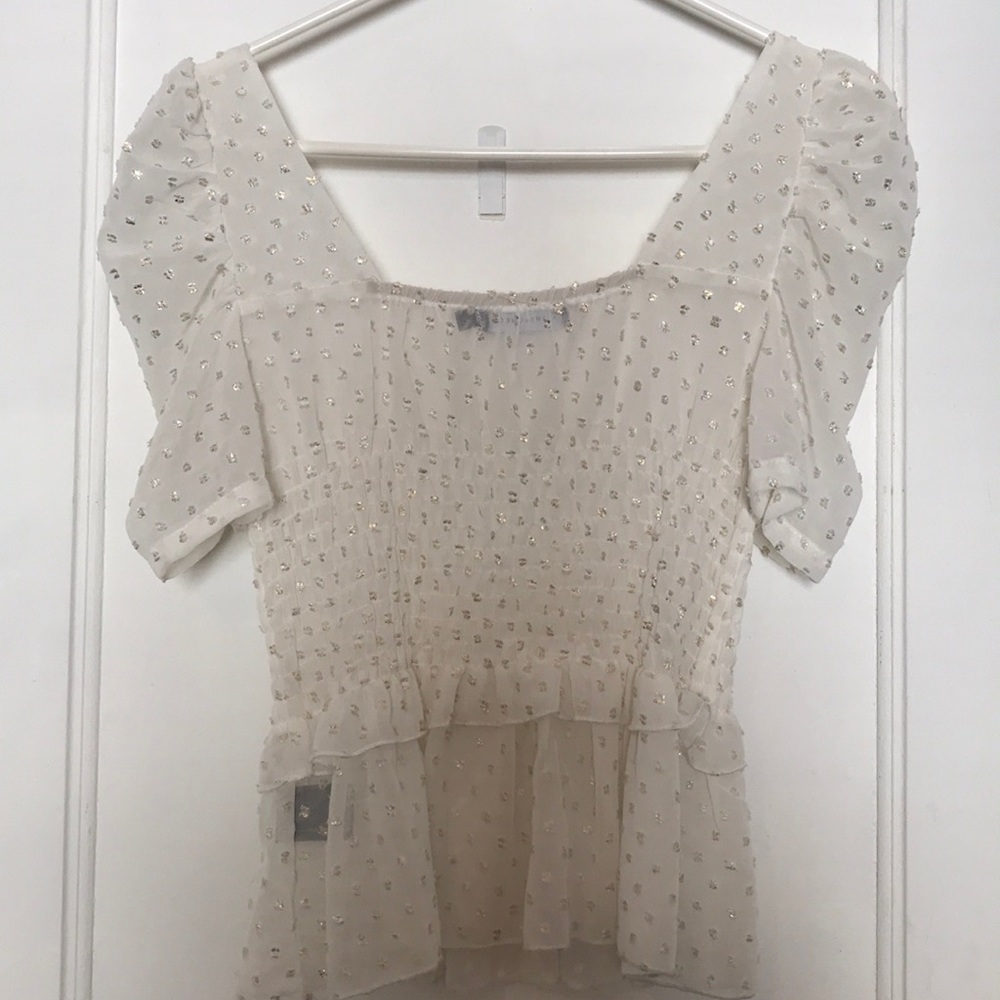 Alpha & Omega Smocked Blouse - Picture 7 of 7